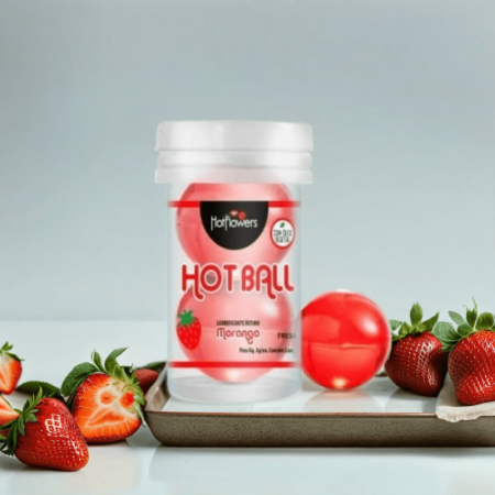 Лубрикант AROMATIC HOT BALL на масляной основе в виде двух шариков (аромат клубники)